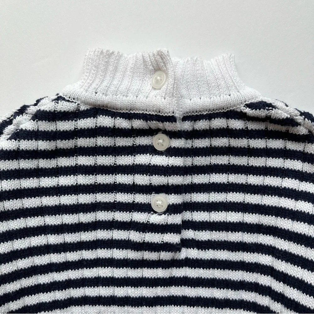 Janie and Jack Navy & White Stripe Ribbed Sweater Dress